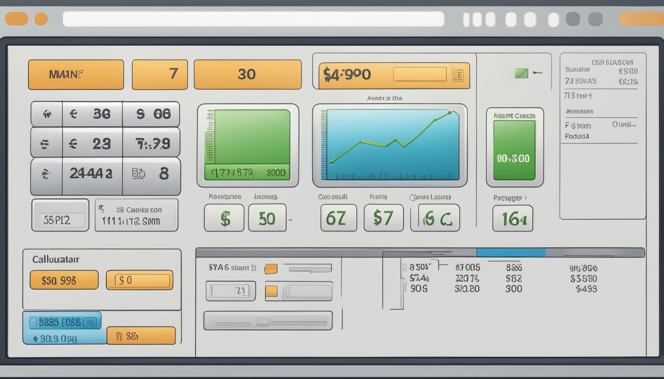 A calculator displaying loan fees and charges, with a clear explanation, on a computer screen