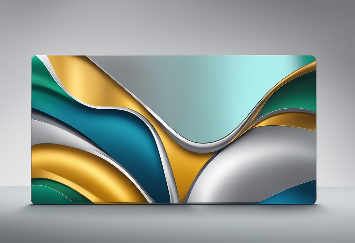 A 5x10 aluminum composite panel, with a smooth surface and metallic finish, positioned against a plain background