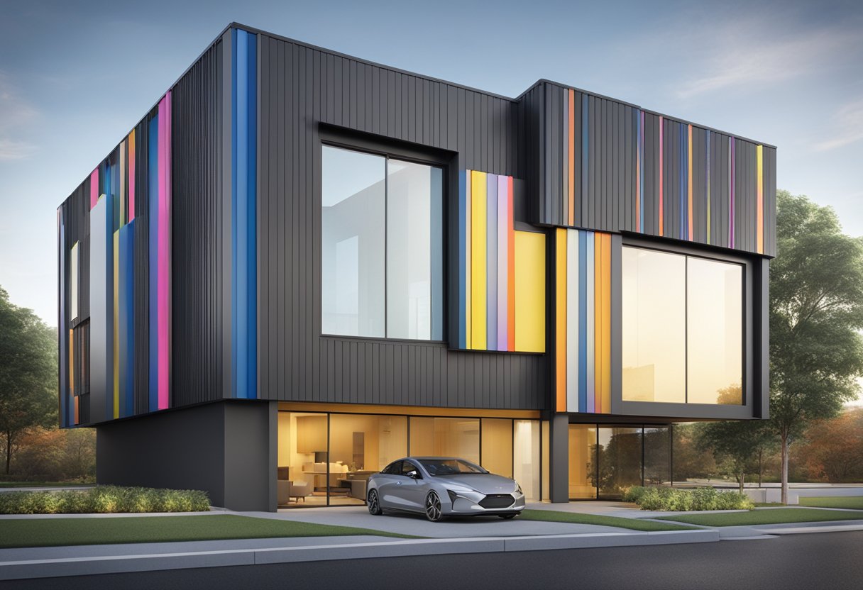 Alutech aluminum composite panels showcased in a modern architectural setting with sleek lines and vibrant colors