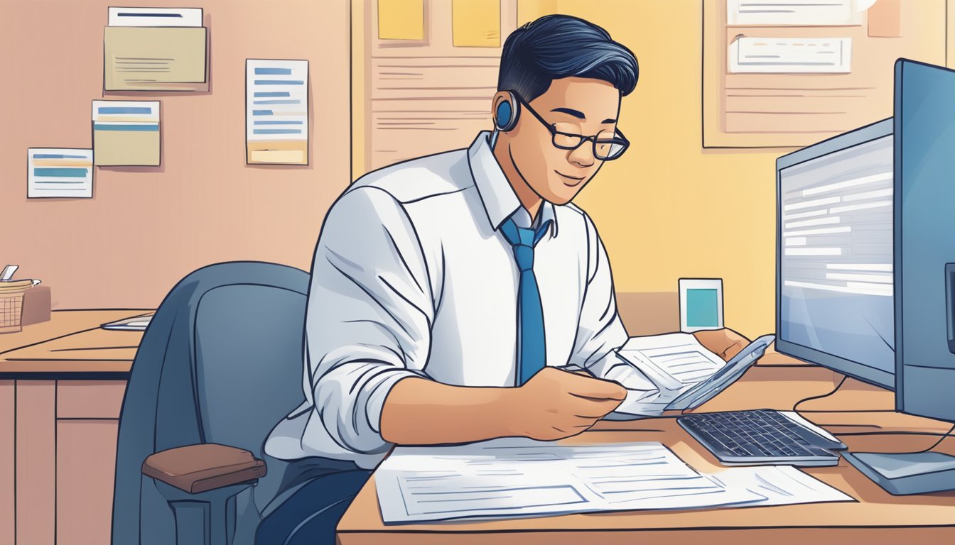 A person in Singapore applies for a Citi card balance transfer, filling out eligibility forms on a computer