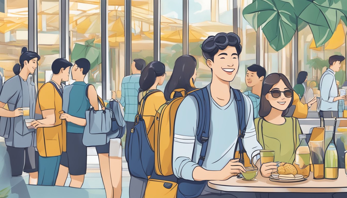 A traveler enjoying exclusive perks and discounts at various lifestyle establishments in Singapore with their Citi Clear Card