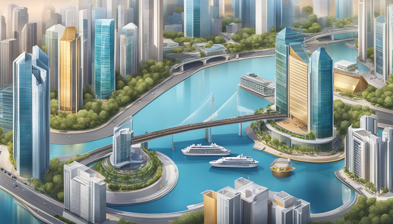 A luxurious cityscape with Citi Concierge logo prominently displayed, showcasing exclusive rewards and membership advantages in Singapore