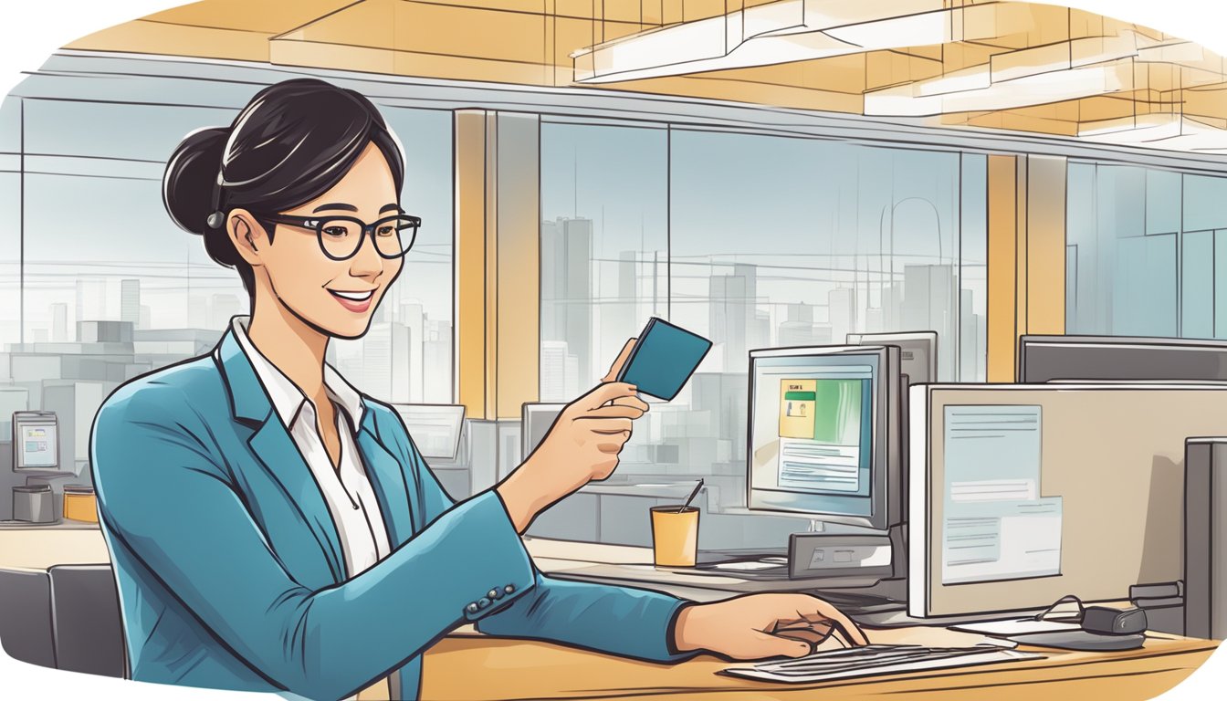 A customer service representative waives a fee for a Citi Prestige cardholder in Singapore