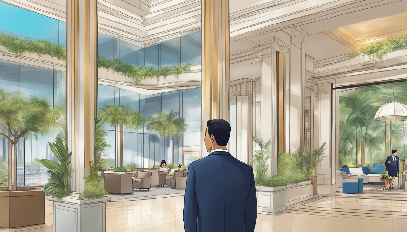 A person using Citi Prestige Concierge to book a hotel in Singapore