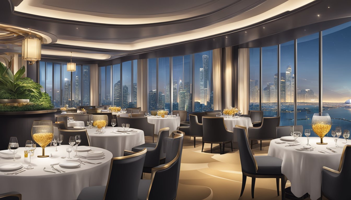 A luxurious dining experience at a prestigious restaurant in Singapore, with exclusive offers and rewards for Citi Prestige cardholders