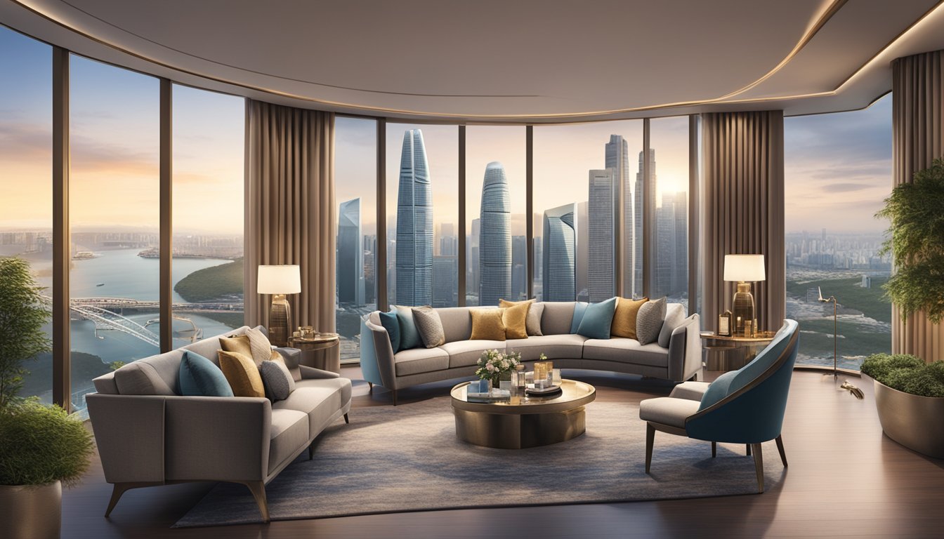 A luxurious cityscape with iconic landmarks and upscale amenities, showcasing the exclusive lifestyle privileges offered by Citi Prestige in Singapore