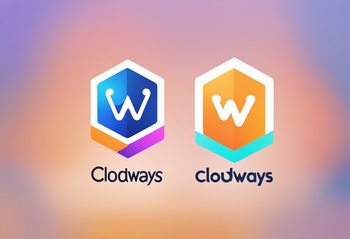 A comparison of WPX and Cloudways logos side by side, with WPX on the left and Cloudways on the right. The logos are displayed against a clean, modern background, with a simple and professional aesthetic