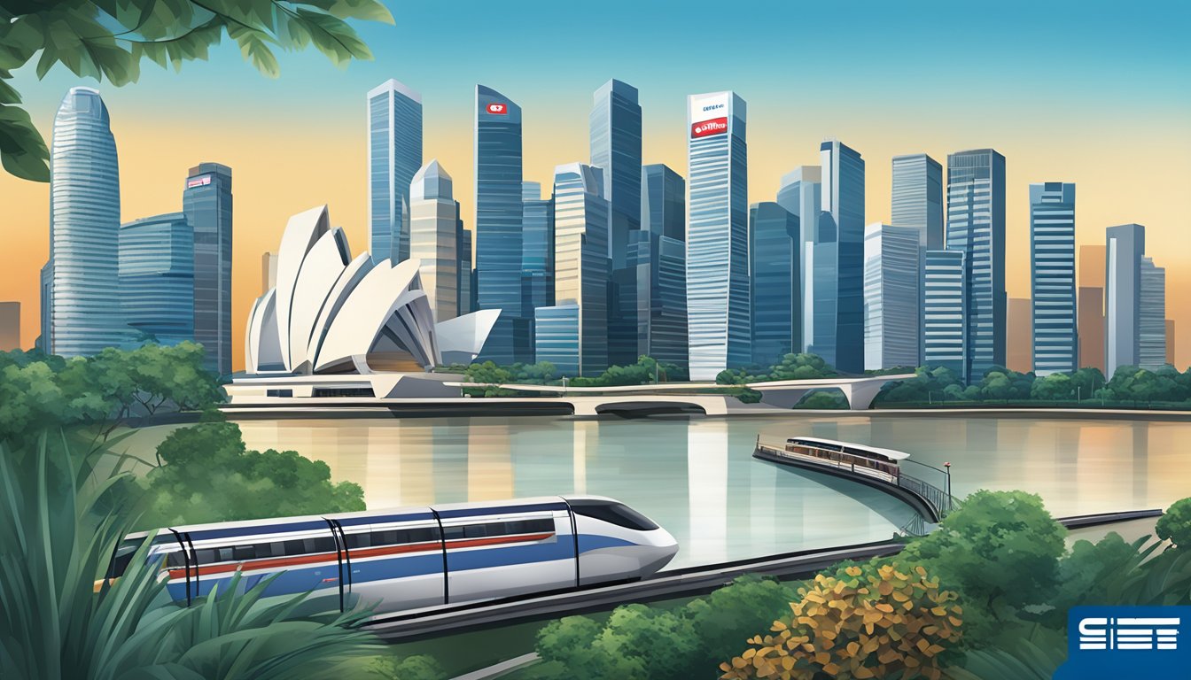 A close-up of the Citi SMRT Card with the Singapore skyline in the background, showcasing the card's sleek design and modern appeal