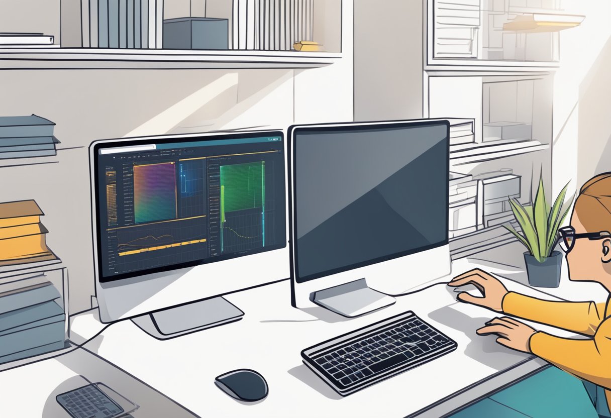 A person opens their computer, clicks on the Equalizer APO application, and begins troubleshooting the issue by following the initial troubleshooting steps