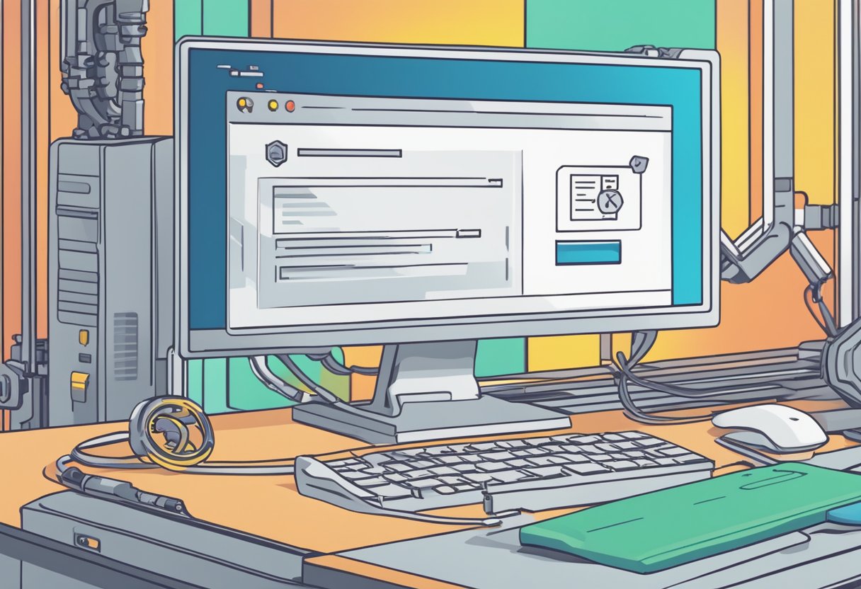 A computer screen displays error code WC-36547-5. A wrench icon appears next to the code, indicating a need for fixing