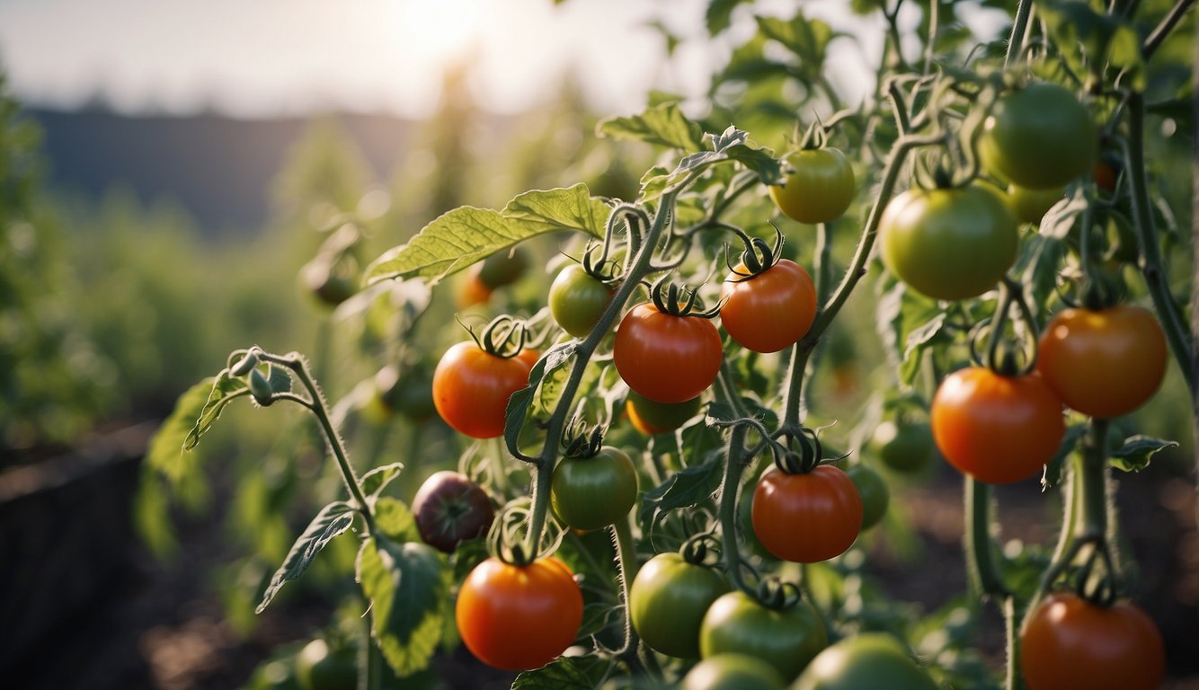 Tomato plants receive fertilizer every 2-3 weeks for maximum yield and quality