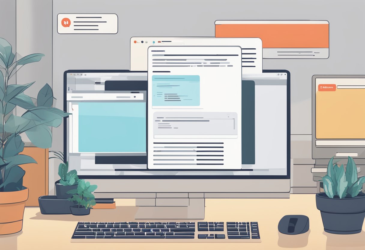 A computer screen displays an error message from LastPass, indicating a server connection issue. The message reads "Error occurred while contacting the server." The background is a simple, modern office setting