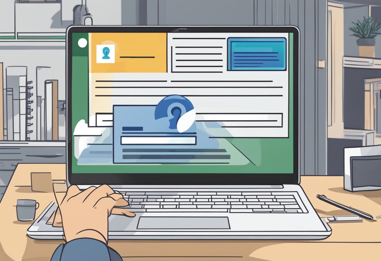 A laptop screen showing a Microsoft Edge browser with a pop-up message stating "Does not remember passwords." A frustrated user staring at the screen