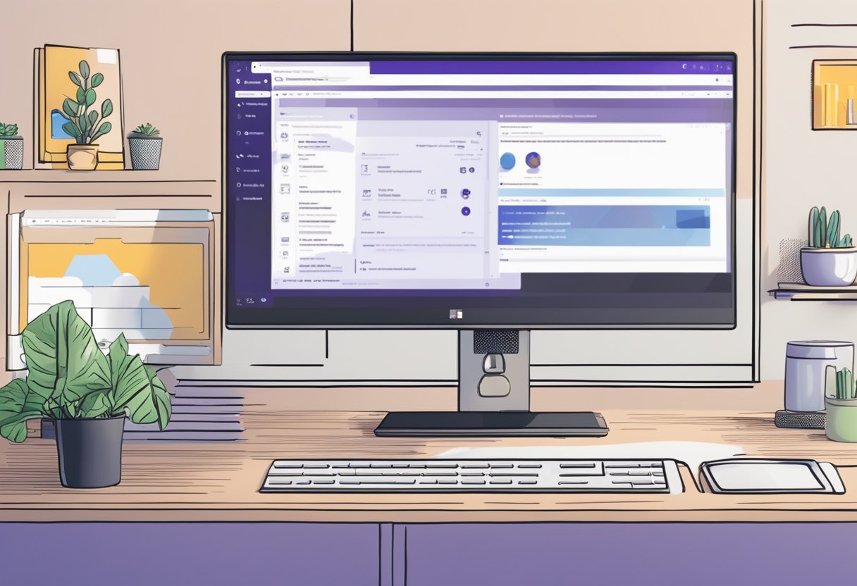 A computer screen displaying "Error 80090030" with a Microsoft Teams logo in the background