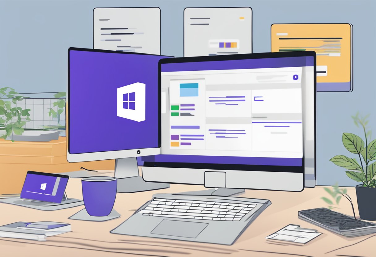A computer screen with a Microsoft Teams login page displaying error code 4c7, with a cursor hovering over the sign-in button