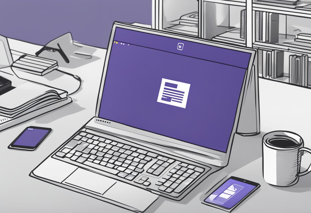 A computer screen displaying the error code CAA5004B with a Microsoft Teams logo in the background