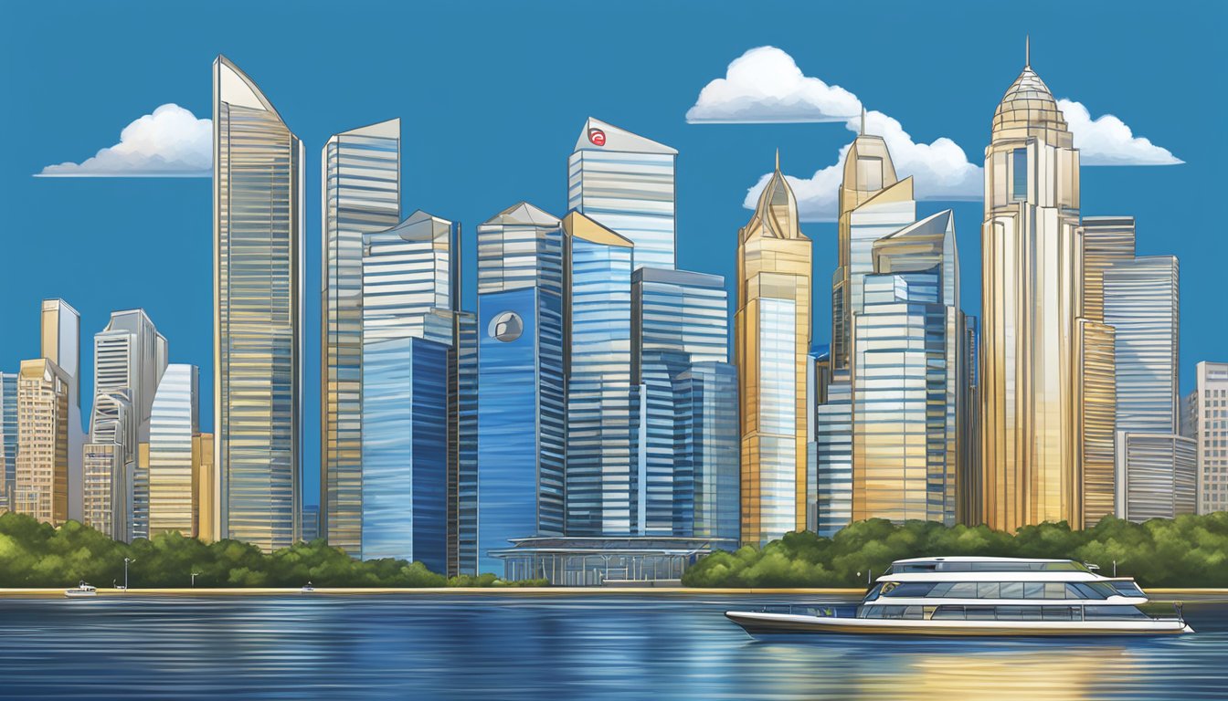 A metallic Citibank card displayed against a Singaporean skyline backdrop