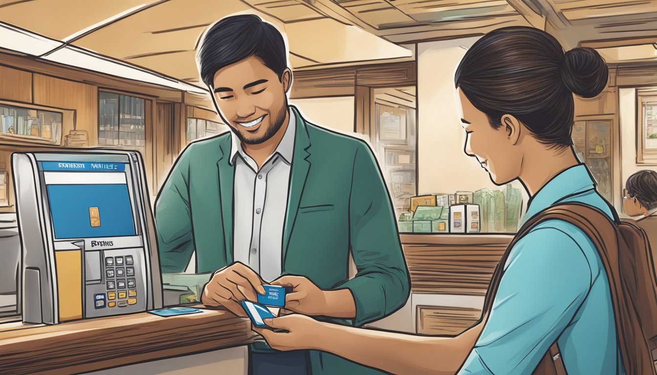 A traveler swipes the Citi PremierMiles Card at a Singaporean merchant, earning miles for future redemptions