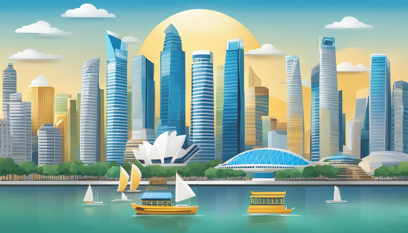 A Citibank Ready Credit Paylite card displayed with Singapore landmarks in the background