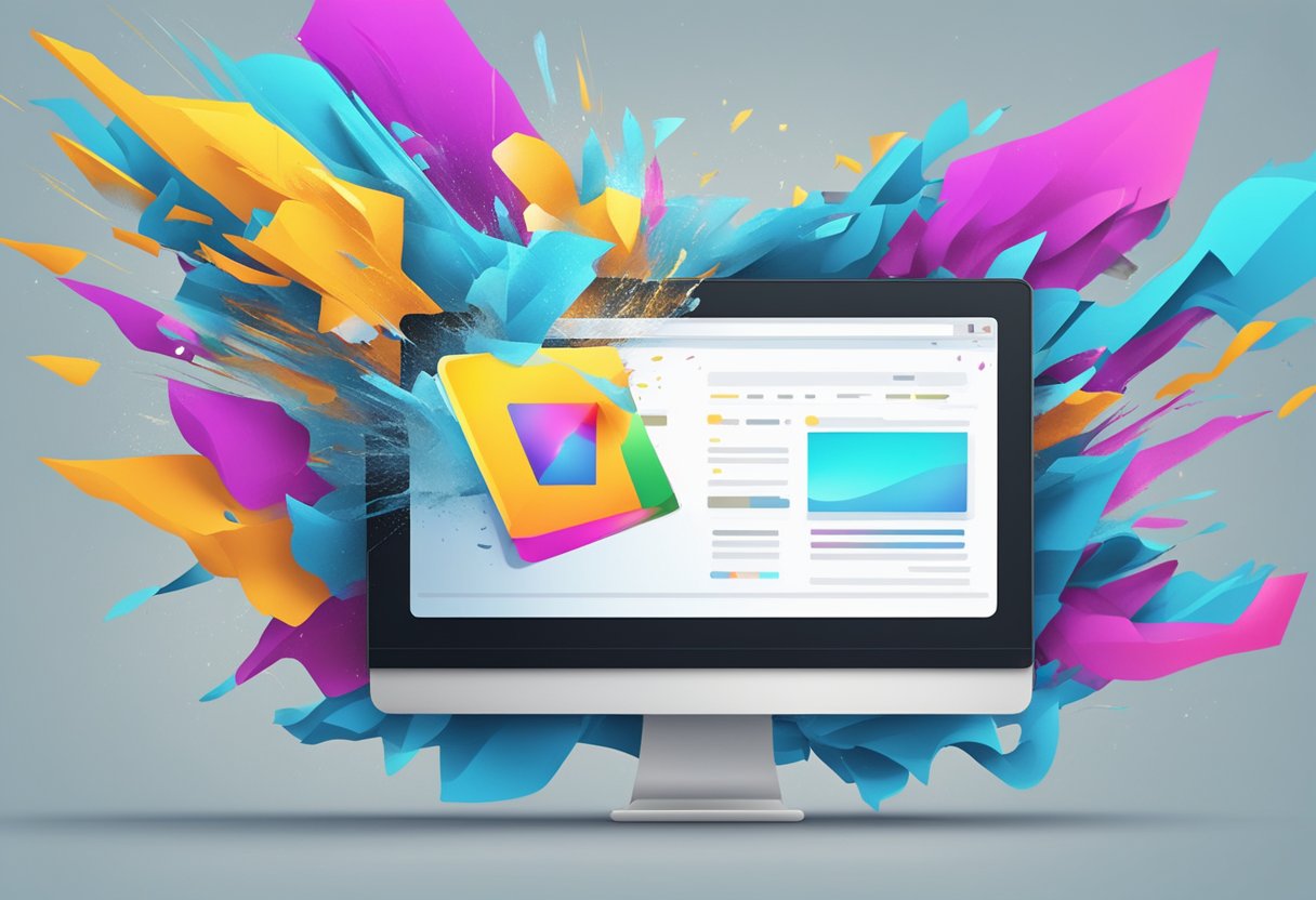 A computer screen with a Photoshop logo crashing and error message pop-up