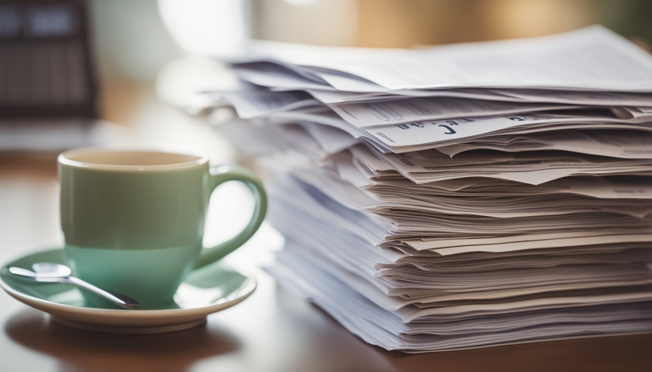 A stack of loan documents and a calendar showing the loan term