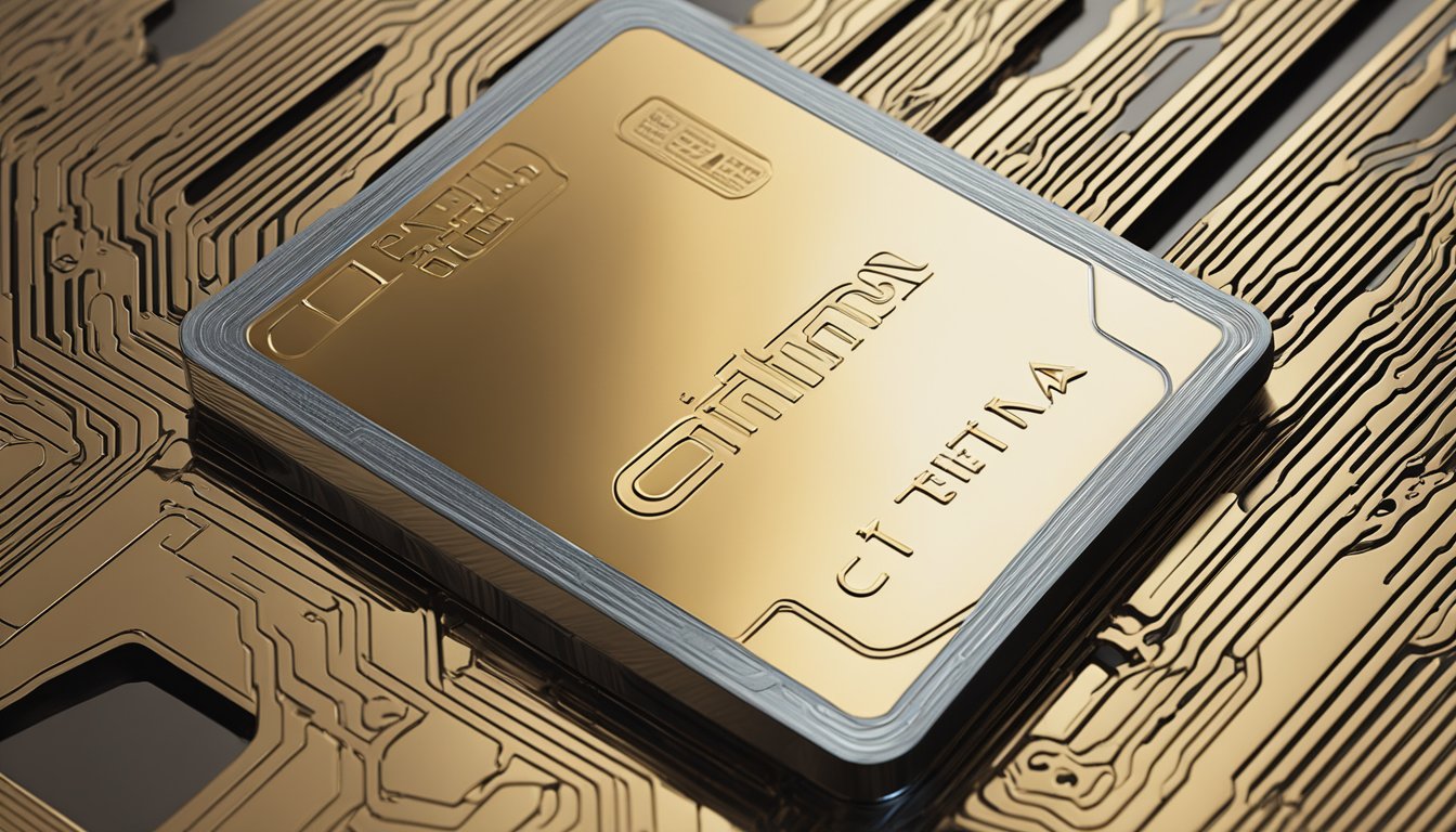 A sleek, metallic Citi Ultima Card sits on a polished surface, catching the light with its embossed logo and intricate details