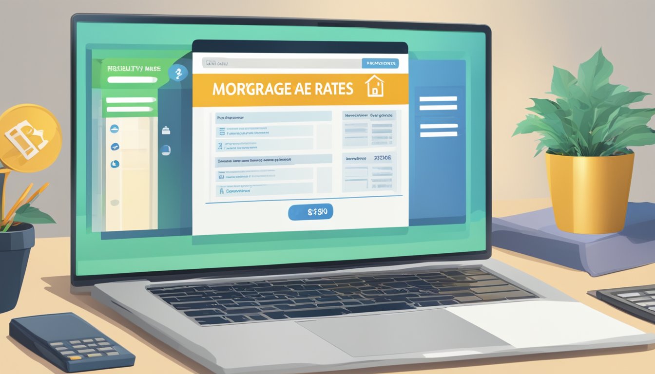 A computer screen displaying a webpage titled "Frequently Asked Questions compare mortgage rates Singapore" with a list of questions and answers