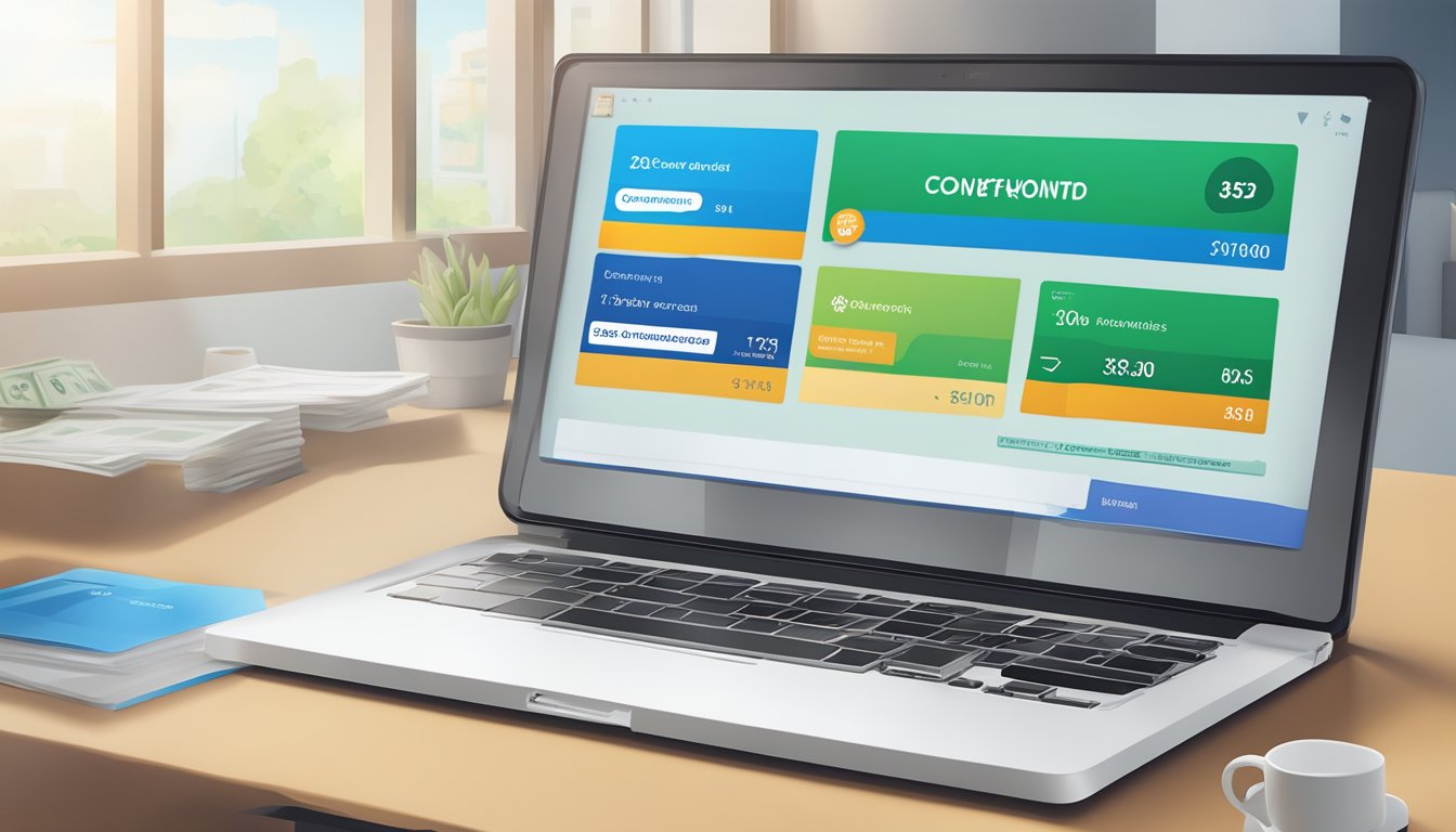 A computer screen displays the Citi Rewards Account homepage with a button labeled "Convert Points to Cash" highlighted. The screen also shows the current points balance and a cash conversion rate