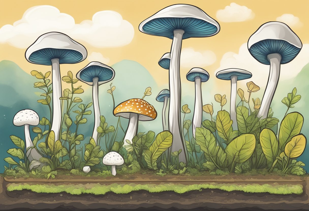 Mushroom growth: soil, spores, and moisture. Timeline: 1-2 weeks. Solutions: controlled environment, proper moisture, and temperature