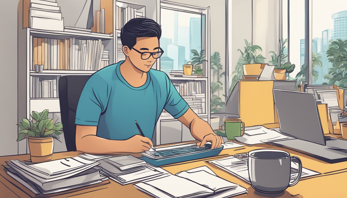 A person in Singapore opening a CDP account to manage investments