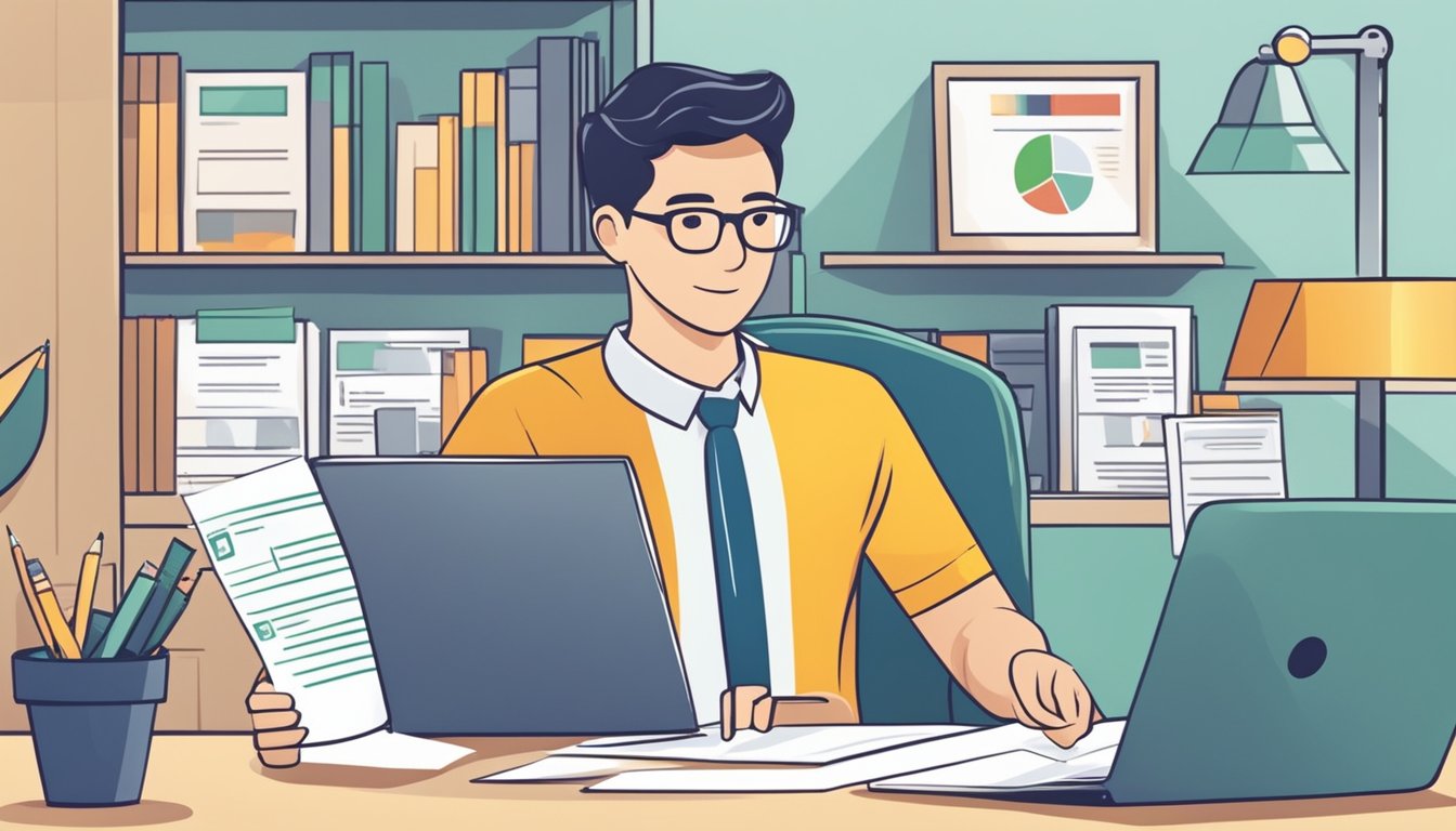 A person receiving a loan approval letter with a credit report from a credit bureau in Singapore
