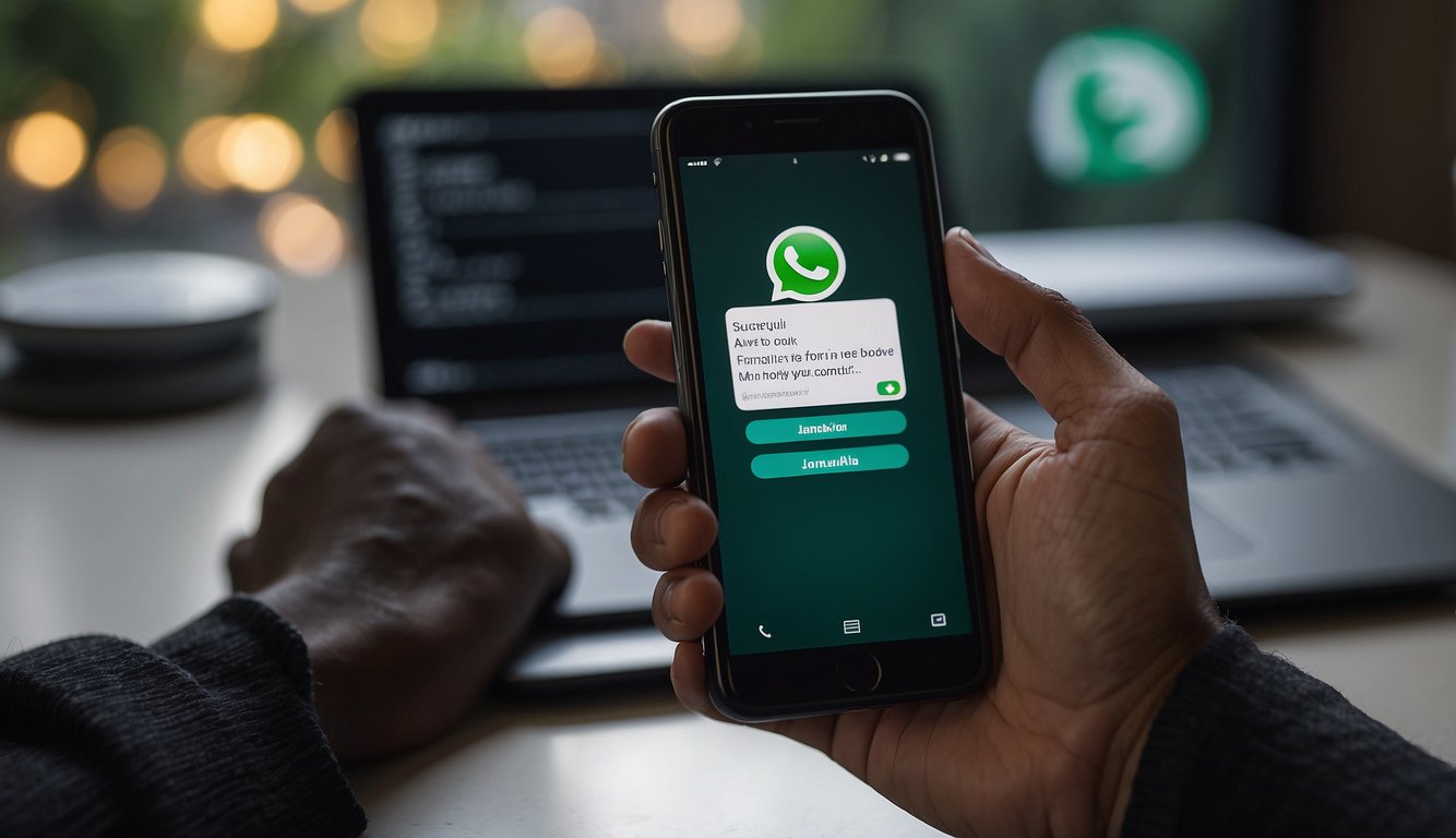 A person receiving multiple suspicious messages from unknown money lenders on WhatsApp, while using caution and blocking/reporting the contacts