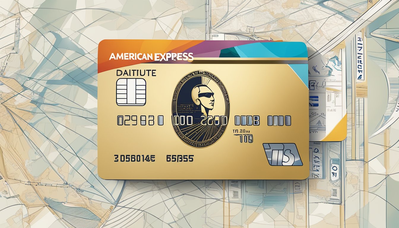 A sleek credit card with the DBS Altitude American Express logo, surrounded by travel-related perks like airplane tickets, hotel stays, and dining experiences