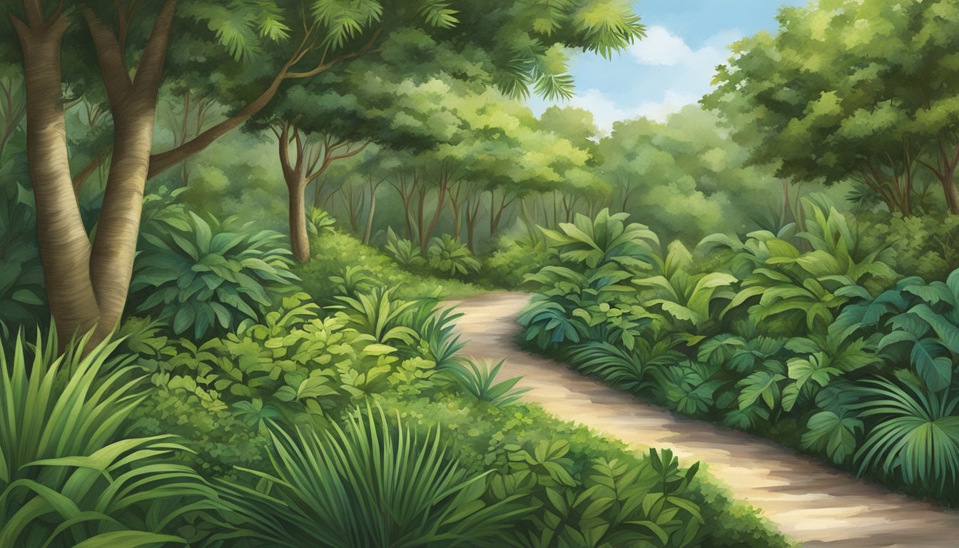 Lush greenery thrives as animals roam freely on nature trails in Boca Raton, Florida