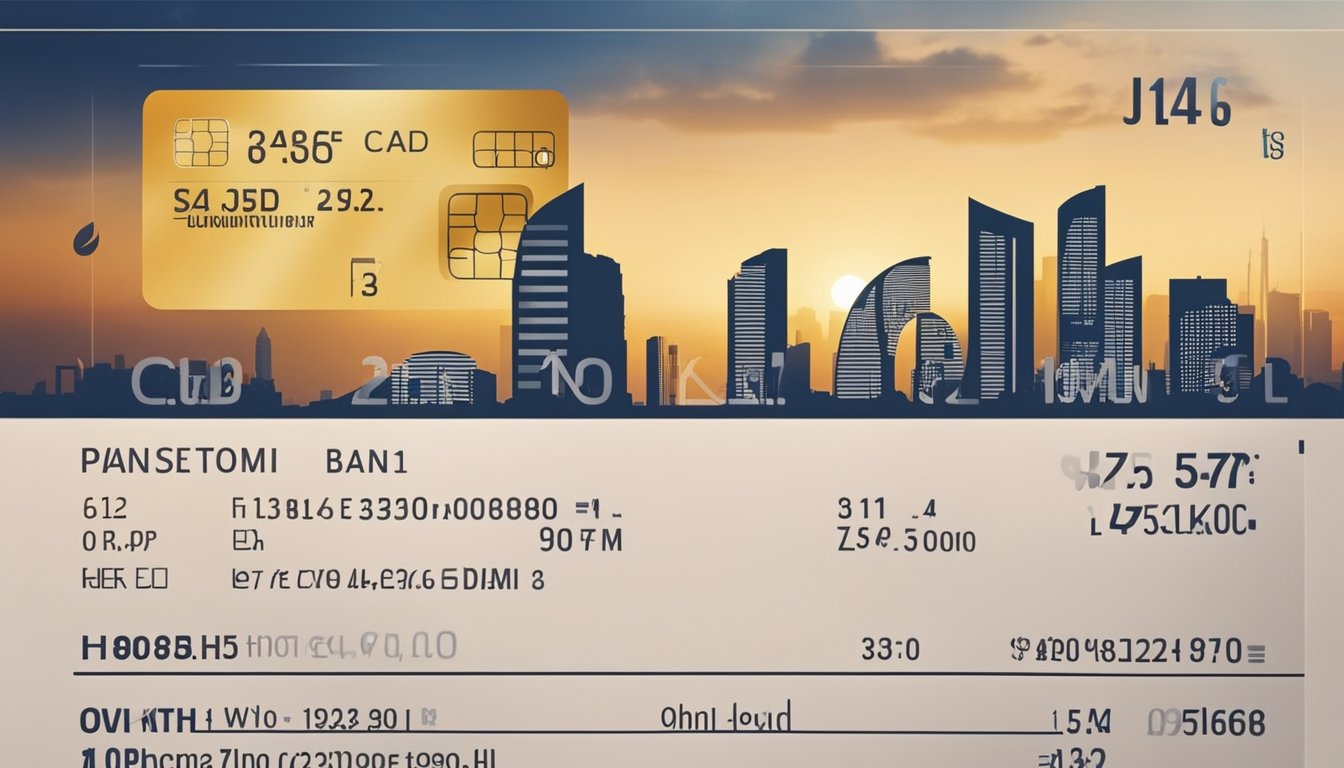 A credit card hovers above a personal loan statement, with a question mark symbolizing uncertainty. The Singapore skyline serves as the backdrop, symbolizing the financial landscape