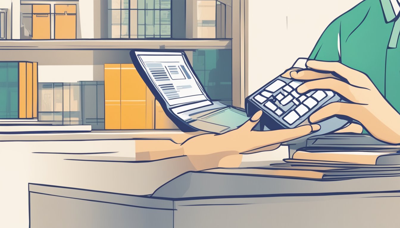 A hand reaching out to waive the annual fee for a DBS account in Singapore