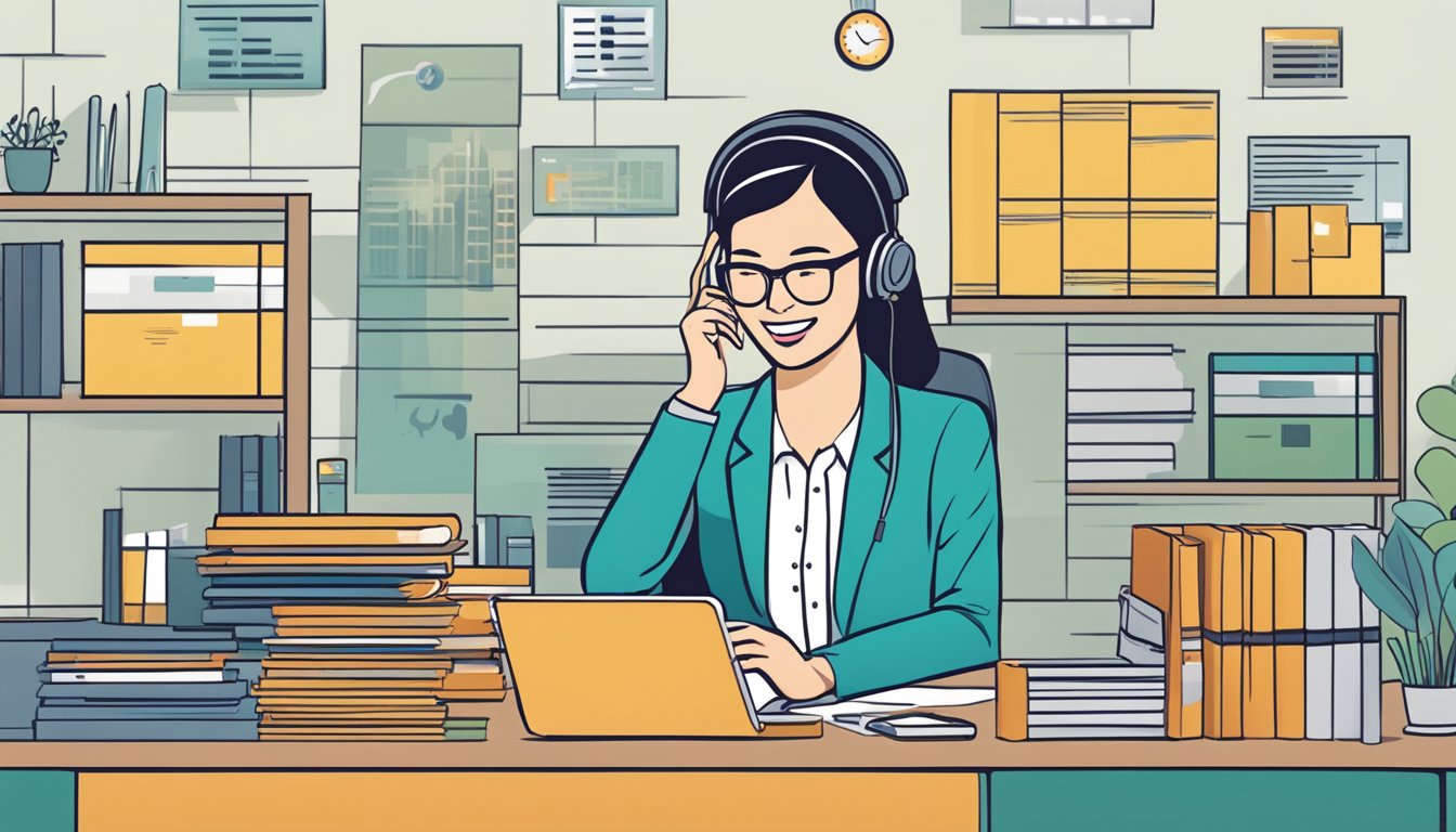 A customer service representative answers questions about DBS Cashline annual fees in Singapore