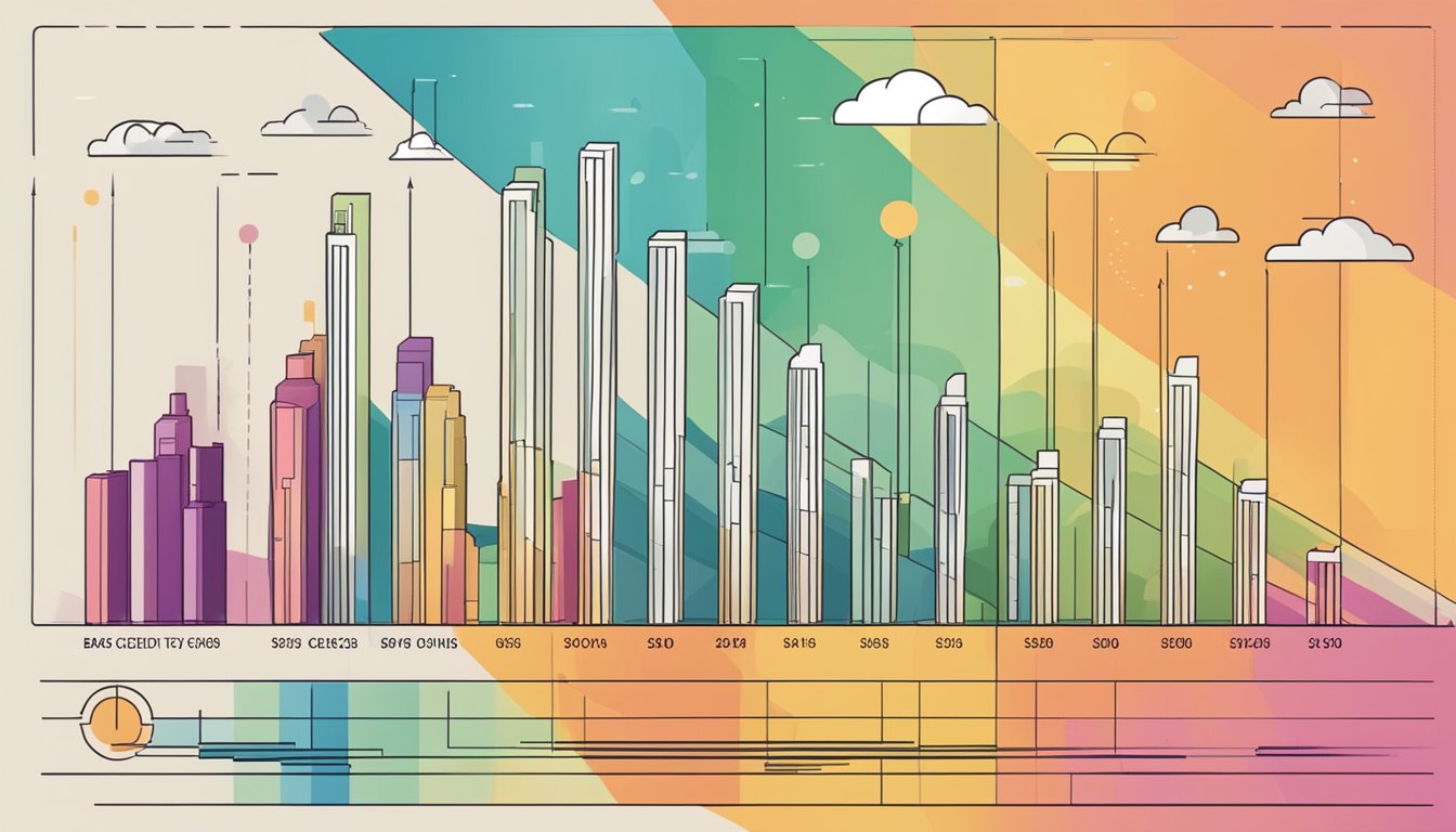 A colorful bar graph displaying different credit tiers and corresponding bonuses for a DBS credit card in Singapore