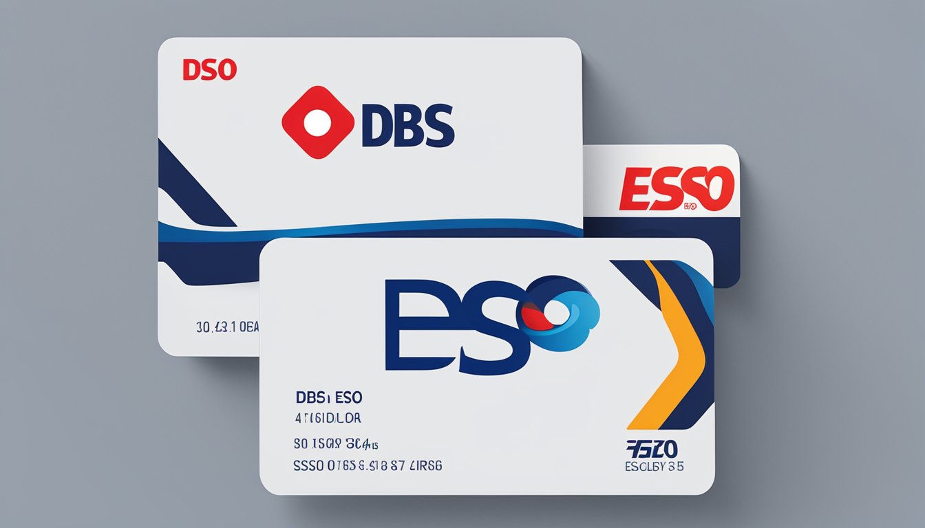 A DBS Esso card lying on a sleek, modern surface with the DBS and Esso logos prominently displayed
