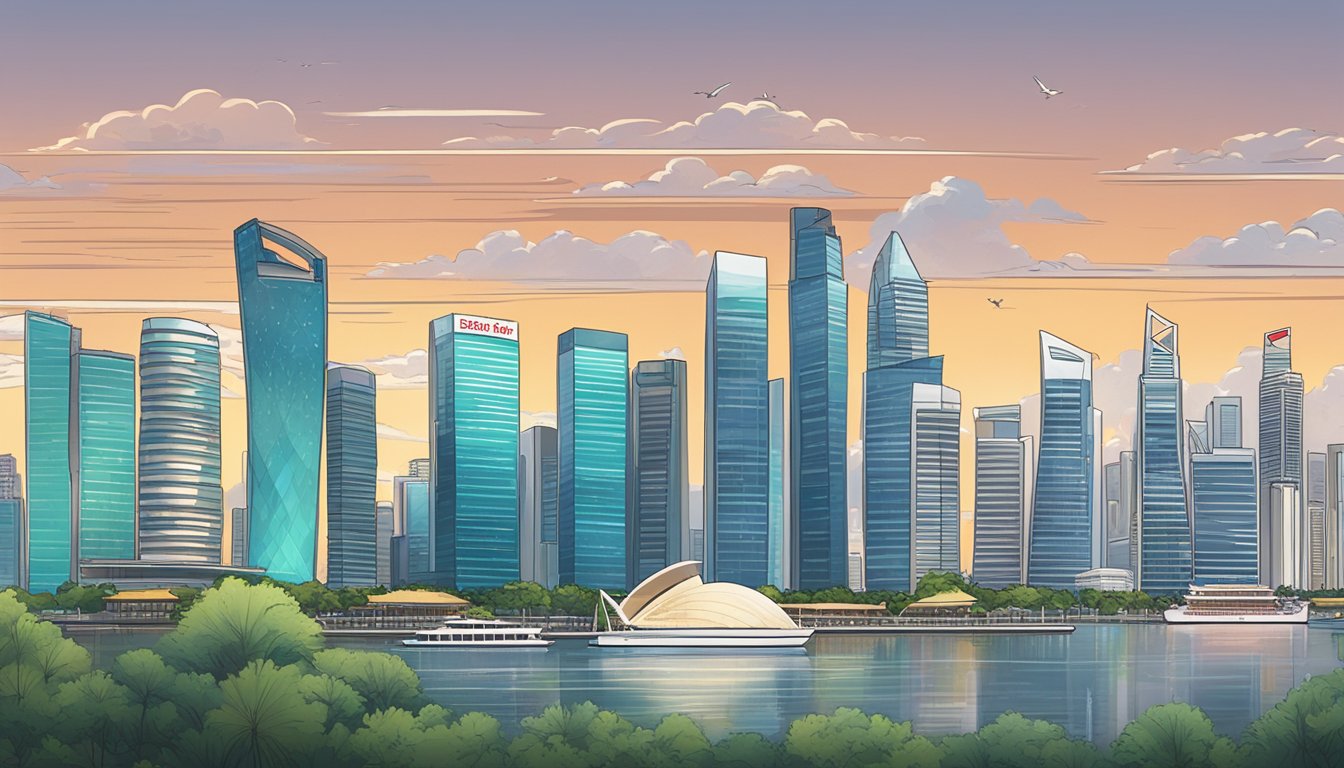 A DBS KrisFlyer card displayed with Singapore skyline in the background