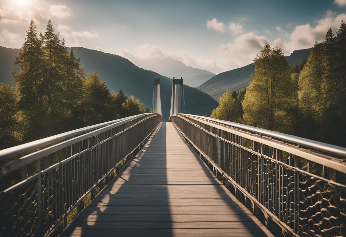 A bridge connecting two hearts, symbolizing trust and emotional security