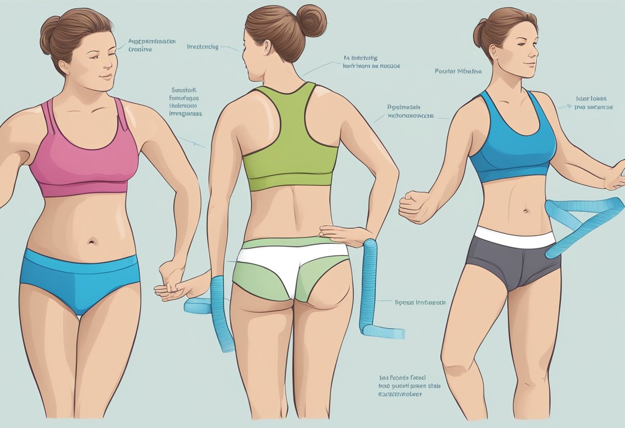 A detailed illustration of the pelvic floor muscles and exercises to address incontinence