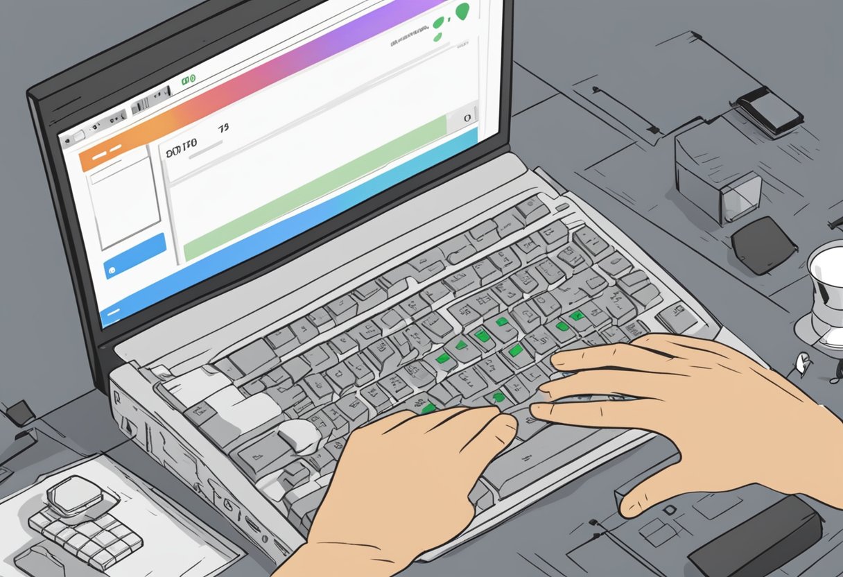 A computer screen displays a message: "Roblox Error Code 279." A hand reaches for a keyboard, ready to fix the issue