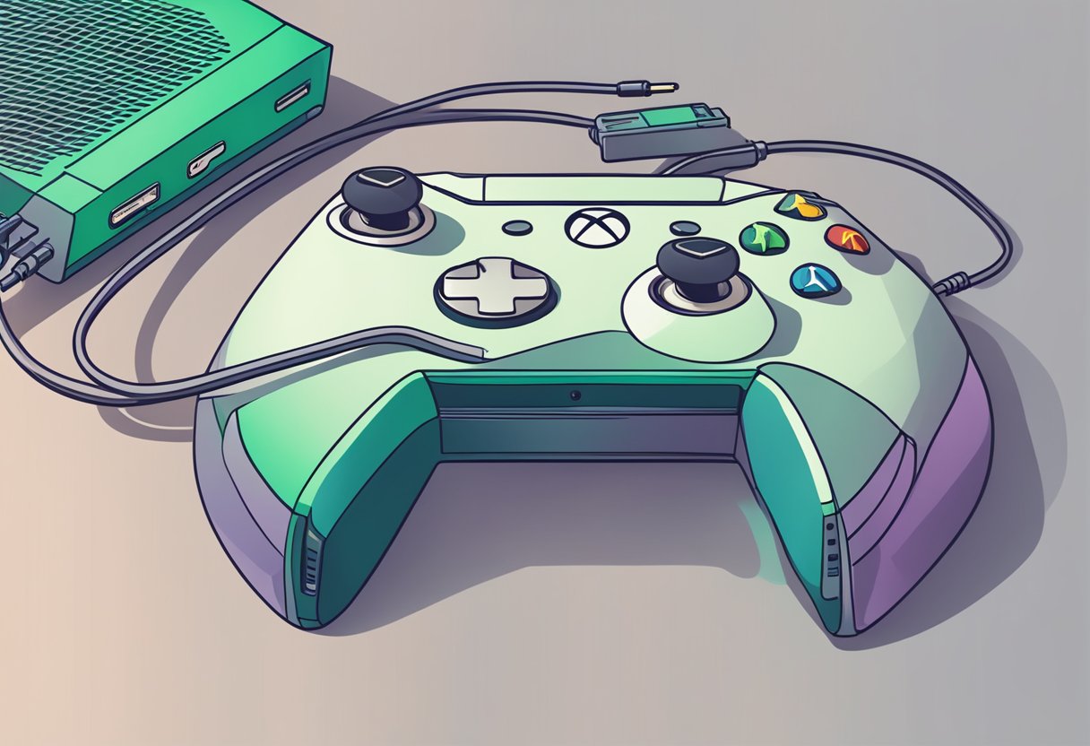 An Xbox console with a Teredo error message on the screen, while a network cable is being plugged into the console