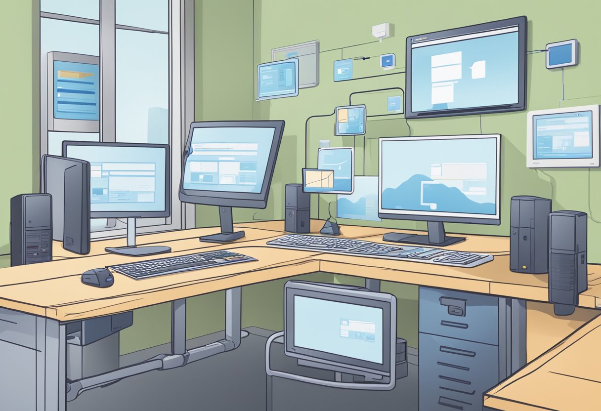 Device Manager window open, cursor hovering over "Network Adapters." Wi-Fi option missing on Windows 11