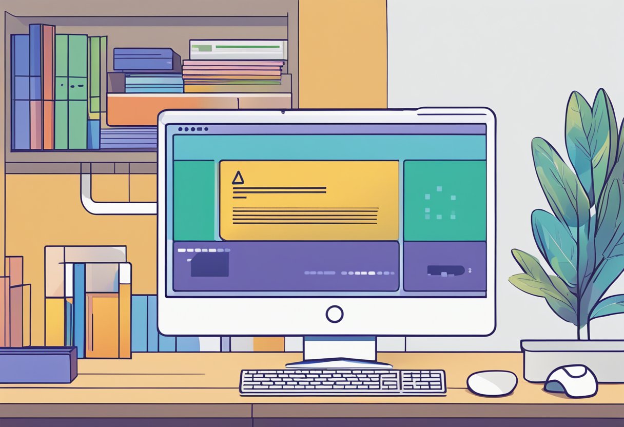 A computer screen displays a Windows 11 error message: "Element Not Found." A file history window is open in the background, indicating a troubleshooting process