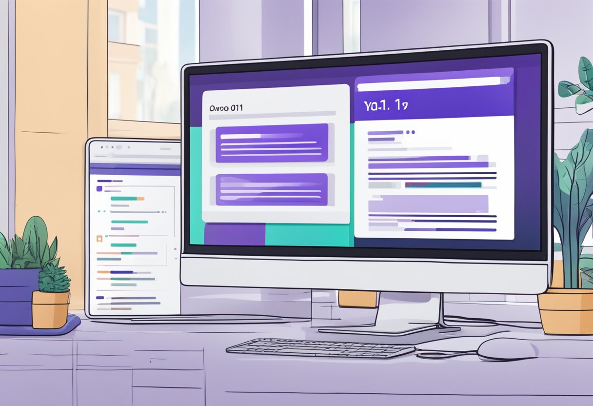 A computer screen displays the error code 0x8019019a on the Yahoo Mail app, with a Windows 11/10 interface in the background