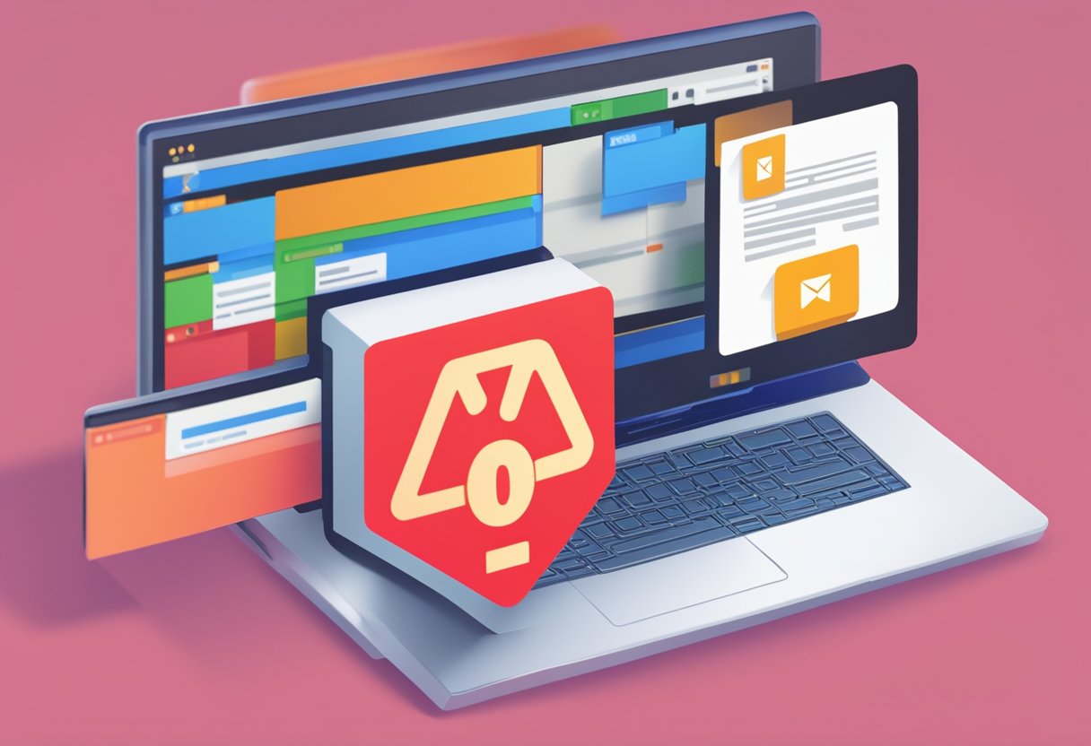 A computer screen displaying an error message "0x8004010f" with a red exclamation mark icon, and a pop-up window showing the message "Outlook data file cannot be accessed."