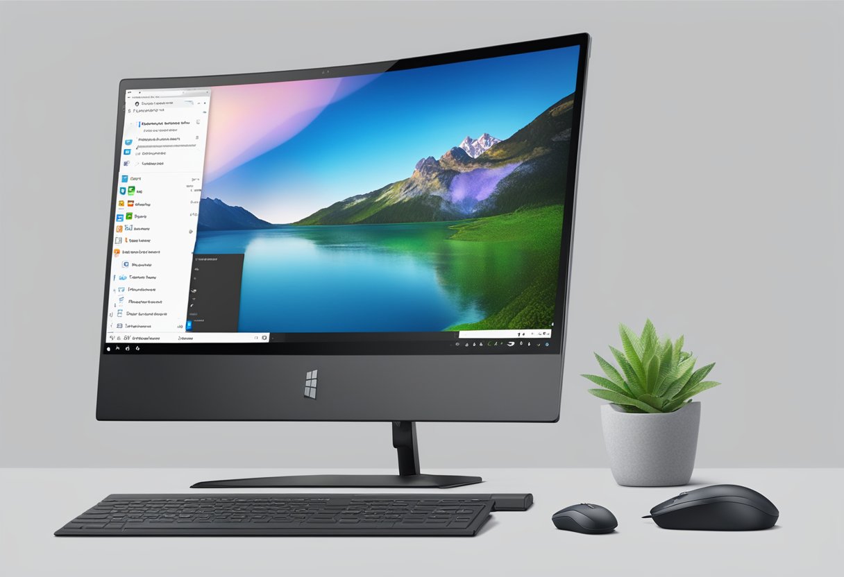 A computer screen showing a Windows 10 desktop with a mouse pointer hovering over the start menu. A pop-up window with the option to "Force Restart" is highlighted