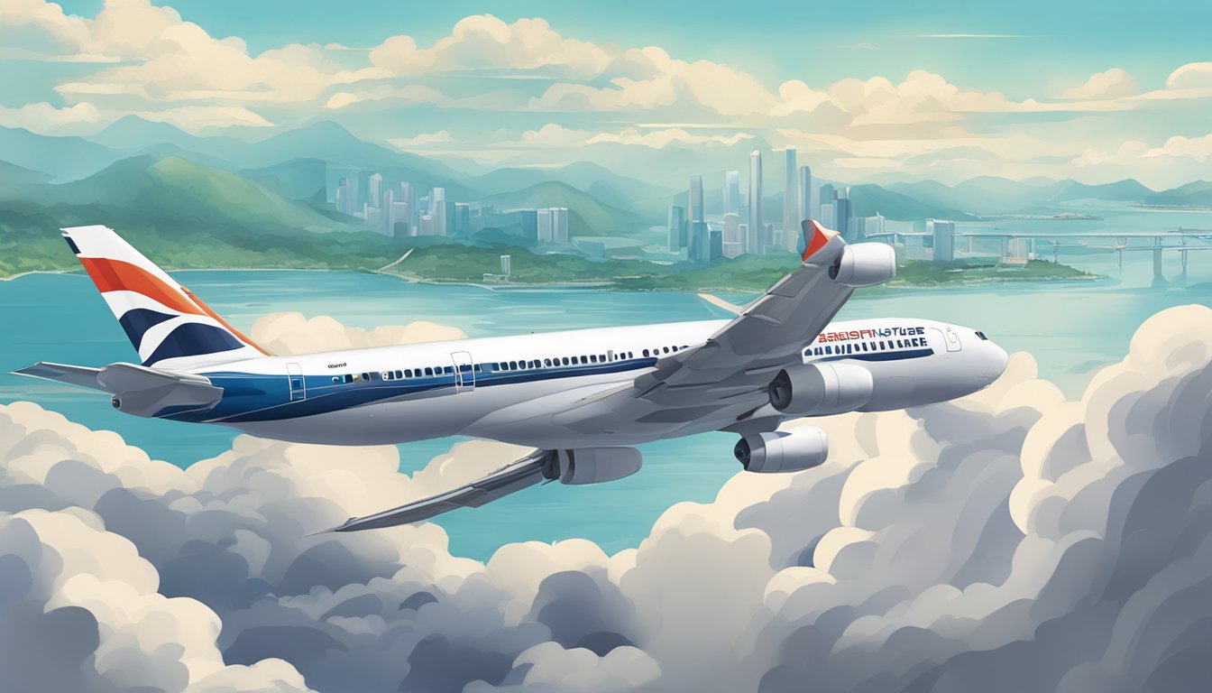 A plane flying from DBS to KrisFlyer Singapore